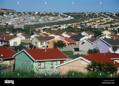 So called "Mandela houses" in a township near the town of "East Stock ...