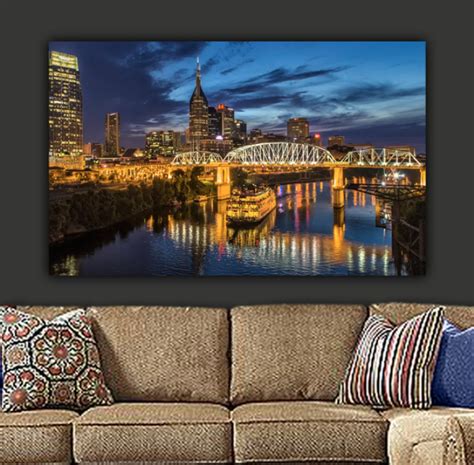 Nashville Skyline Canvas Large Nashville Tennessee Wall Art | Etsy