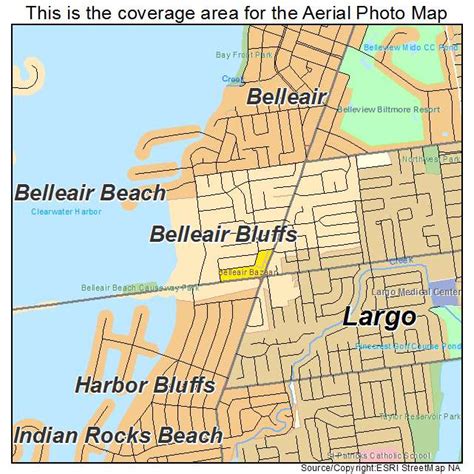 Aerial Photography Map of Belleair Bluffs, FL Florida