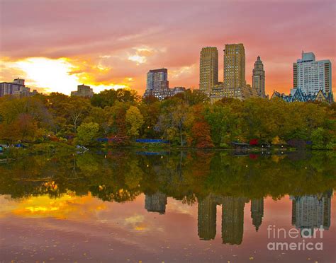 Central Park Sunset In The Fall Photograph by Kim Quintano