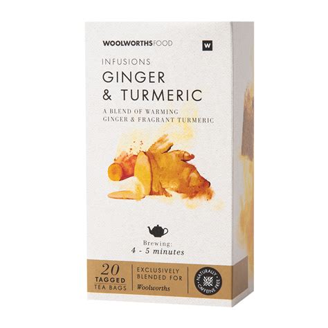 Ginger and Turmeric Infusions Tagged Tea Bags 20 pk | Woolworths.co.za