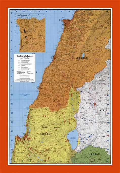 Map of Southern Lebanon and Vicinity - 1990 | Maps of Lebanon | Maps of Asia | GIF map | Maps of ...