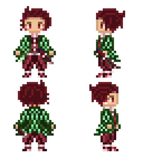 Pixel Art Sprite Sheet Tanjiro Kamado | Anime pixel art, Pixel art ...