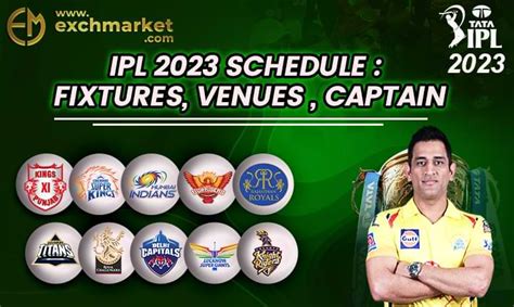 IPL 2023 schedule: Fixtures, venues, captains » Exchmarket