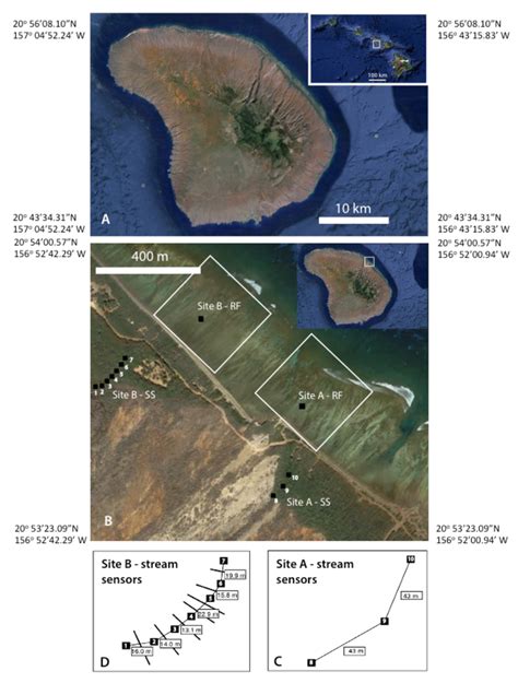 Field study location: (A) Lāna'i Island within the Hawaiian Islands ...