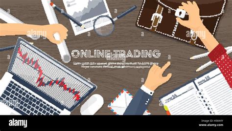 Vector illustration. Flat background. Market trade. Trading platform ,account. Moneymaking ...