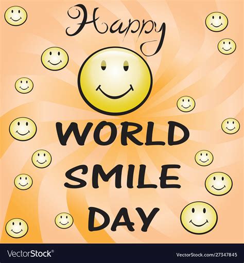 Happy world smile day sign Royalty Free Vector Image