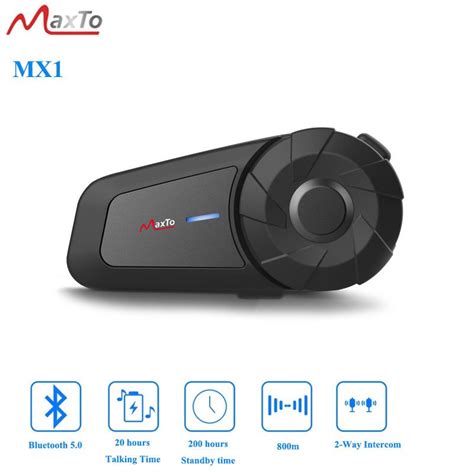 Maxto MX1 Motorcycle Helmet Bluetooth Walkie Talkie 2 Persons Walkie Talkie Distance 800 Meters ...