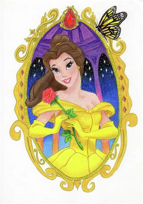 Disney Beauty and the Beast princess Belle Drawing by Loren Hill - Pixels