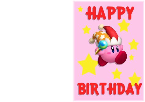 Kirby Card, Kirby Birthday Card, Printable Kirby Card, Instant Kirby ...