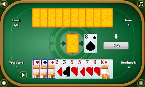 🕹️ Play Classic Gin Rummy Game: Free Online Single Player Gin Rummy Card Video Game Against the ...