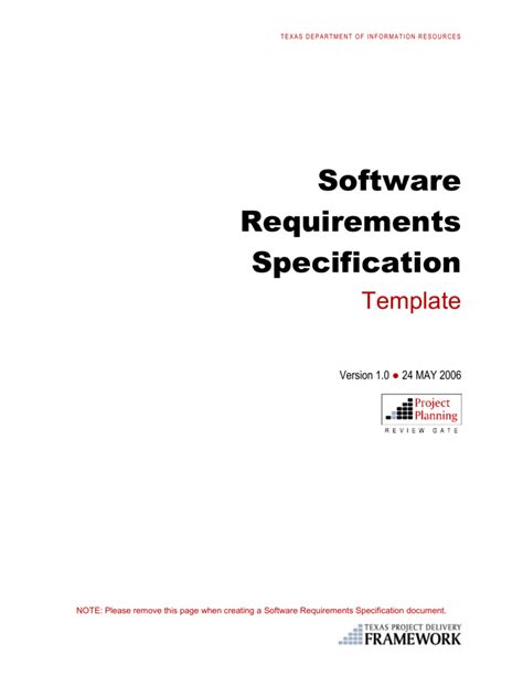 Software Requirements Specification Template