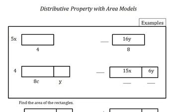 Distributive Property with Area Models by MATH with TURNERd | TpT