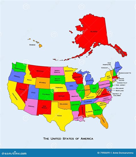 Map of the United States of America Stock Illustration - Illustration ...