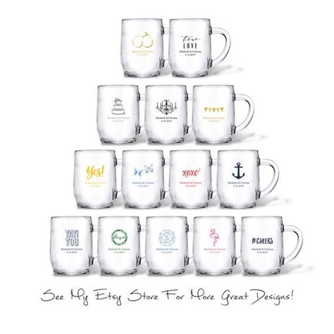 Custom Clear Glass Coffee Mugs Feather Whimsy Personalized | Etsy | Clear glass coffee mugs ...