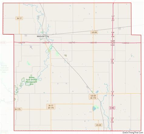 Map of Hamilton County, Iowa - Thong Thai Real