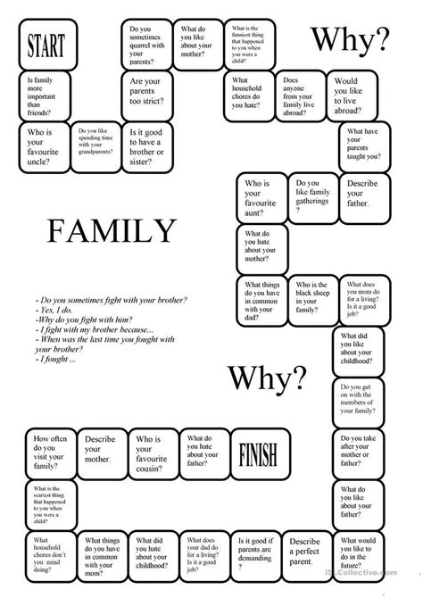 Family - a boardgame worksheet - Free ESL printable worksheets made by teachers | Family therapy ...