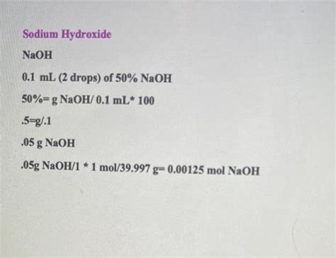 Solved a. Calculate the mass of NaOH necessary to prepare | Chegg.com