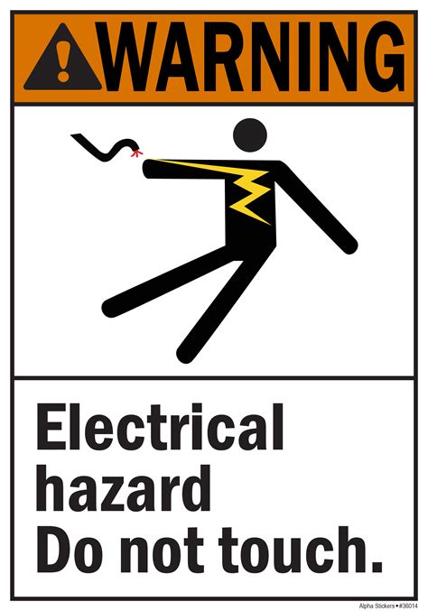 Electrical Hazard Signs Warning Do Not Touch Vinyl Sticker Size: 7"W x 10"H | Lazada PH