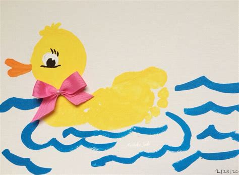 Footprint Duck Craft | Duck crafts, Crafts, Art