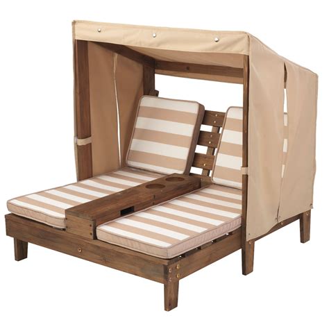 KidKraft Double Chaise Lounge with Cup Holders - Espresso & Oatmeal - Walmart.com in 2020 ...