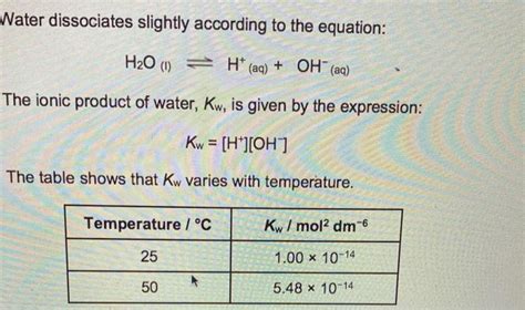 (Get Answer) - Calculate Of The PH Of Pure Water At 50 Degrees Celsius Give The...| Transtutors