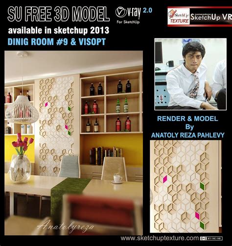 Free 3d sketchup model dining room #9 & Visopt - Vray Sketchup - TUT