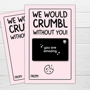 Crumbl Cookies Gift Card Holder Printable Teacher - Etsy