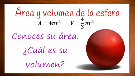 Volumen de la esfera conociendo su área. Ejercicio resuelto - YouTube