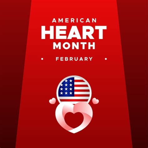 Premium Vector | American Heart Month February Event Background