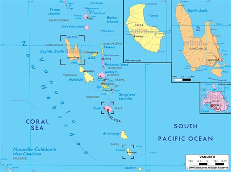 Detailed Political Map of Vanuatu - Ezilon Maps