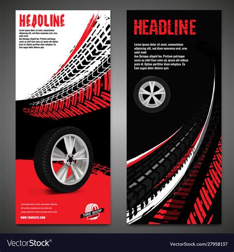 Grunge tire poster set Royalty Free Vector Image