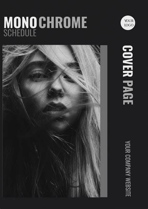 Monochrome Schedule Cover Page Template - Edit Online & Download Example | Template.net