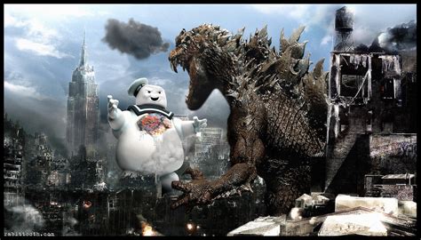 In The Mouth Of Dorkness: Dork Art: Stay Puft vs Godzilla