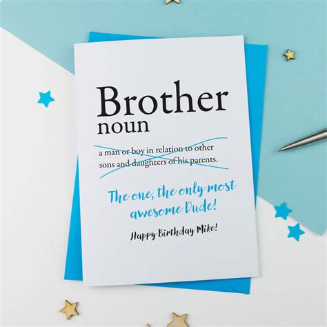 Brother Birthday Card Personalised By A is for Alphabet