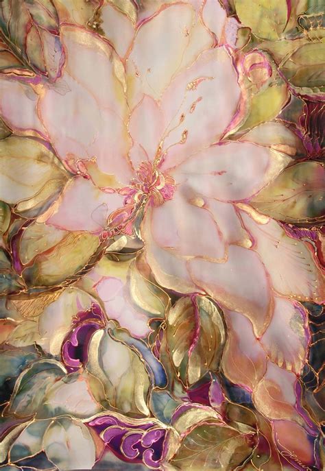 Peach Magnolia Silk Tapestry | Silk art, Silk painting techniques, Silk painting