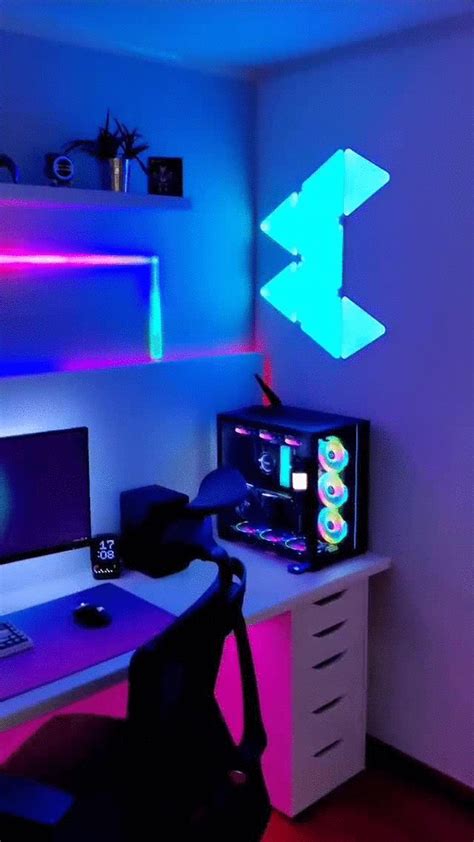 Aesthetic desk setup for Gamer | Autonomous in 2022 | Games room inspiration, Game room design ...