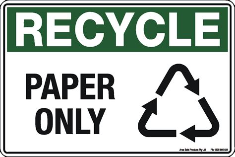 Recycling Paper Sign