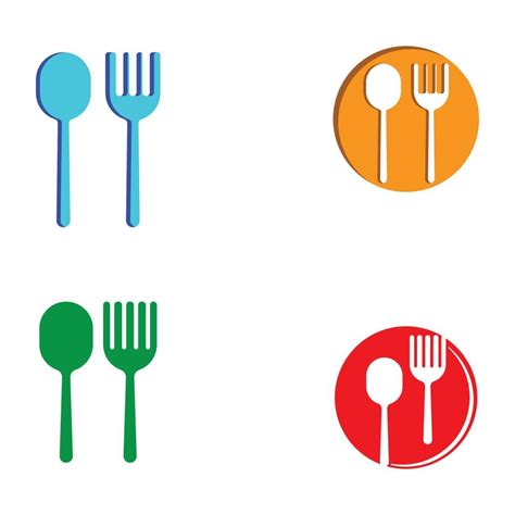 spoon and fork logo with vector shape template. 21872864 Vector Art at ...