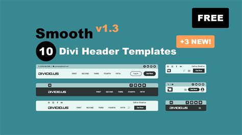 Smooth v1.3: Added 3 New Divi Header Templates (Free Download) - Divicio.us
