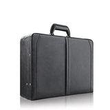 Solo Broadway Premium Leather 16 Inch Laptop Attaché, Hard-Sided With Combination Locks, Black