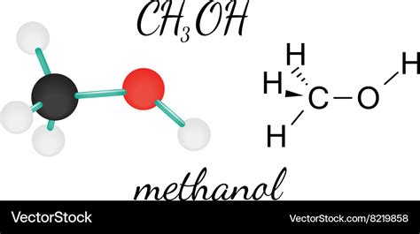 Ch3oh methanol molecule Royalty Free Vector Image