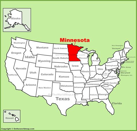 Minnesota location on the U.S. Map