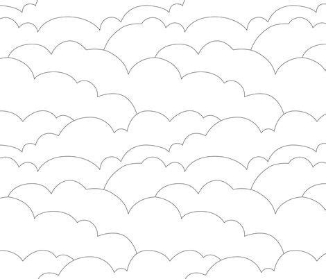 an abstract pattern made up of small white clouds on a white background with black outline