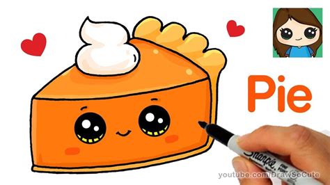 How to Draw a Slice of Pie Cute and Easy | Cute food drawings, Kawaii drawings, Cute cartoon food