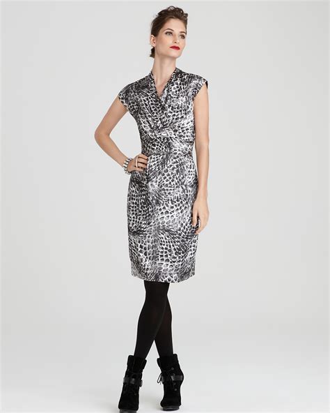 Jones New York Collection Faux Wrap Animal Print Dress | Bloomingdale's