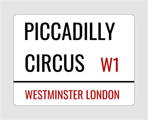 Piccadilly Circus Street Name Sign