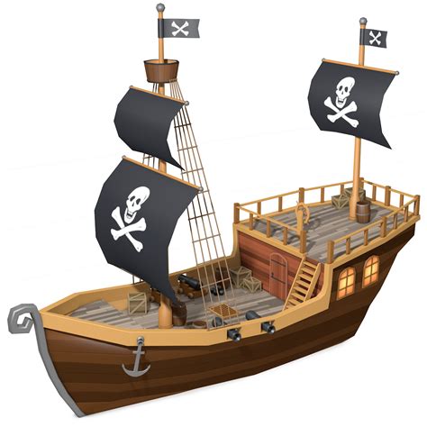 pirate ship 3d obj