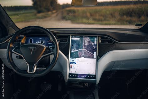 Tesla Model X P100D interior Stock Photo | Adobe Stock