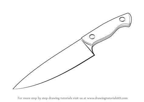 Learn How to Draw a Knife (Tools) Step by Step : Drawing Tutorials